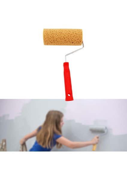 Taşınabilir Sünger Boya Silindir Sanat Duvar Dekoru Kapı Değiştirme Kırmızı (Yurt Dışından) indirimleri