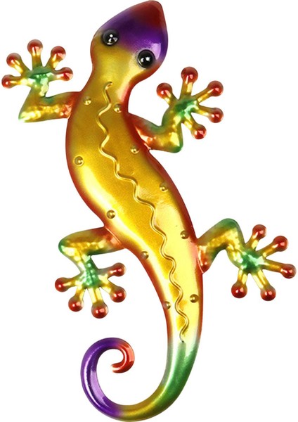 Metal Kertenkele Duvar Dekor Bahçe Süsleri Plak Kertenkelesi Yatak Odası Demir Veranda 2## (Yurt Dışından)