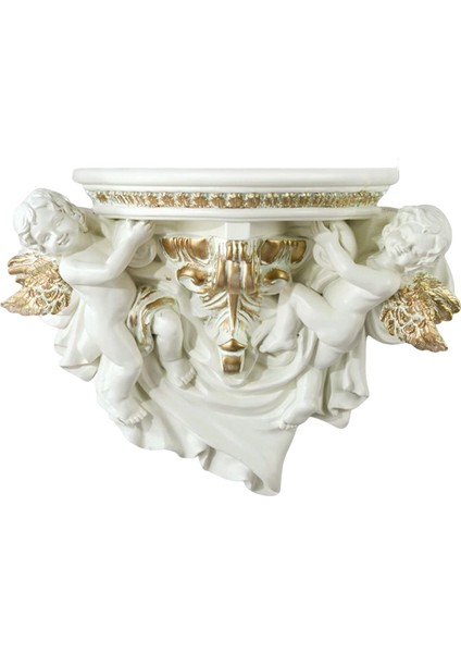 Dekoratif Duvar Raf Ekran Melek Heykel Asılı Raf Ofis Ev Dekor Bej (Yurt Dışından)