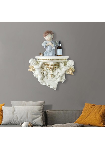 Dekoratif Duvar Raf Ekran Melek Heykel Asılı Raf Ofis Ev Dekor Bej (Yurt Dışından) indirimleri