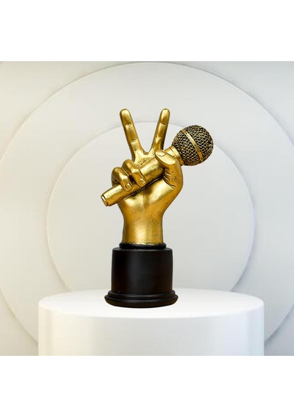 Masa Rafı Dekorasyonu Mikrofonuyaratıcı El Heykeli Gest Sculpture Ekran 15X9.5X25CM (Yurt Dışından) indirimleri