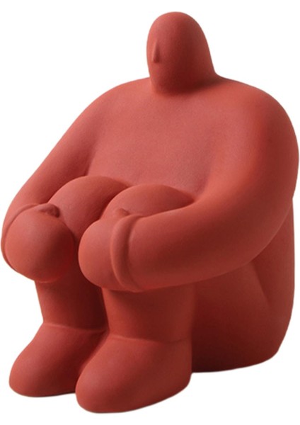 Sanat Figürü Heykeli Soyut Karakter Figürin Masa Üstü Ofis Dekoru Kırmızı (Yurt Dışından)