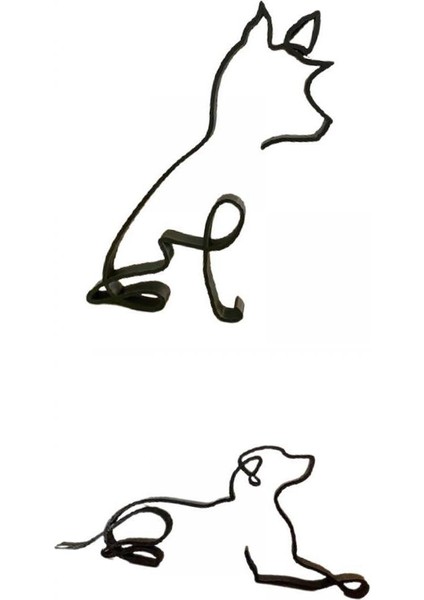 2 Adet Köpek Heykelleri Oturma Odasıfigürinler Kitaplık Masaüstü Dekorasyon C (Yurt Dışından)