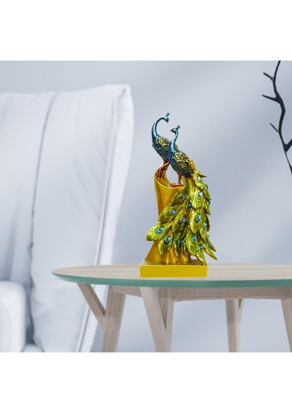 Peacock Figurine Heykel Süs Ofis Kabini Sanat Deni D (Yurt Dışından)