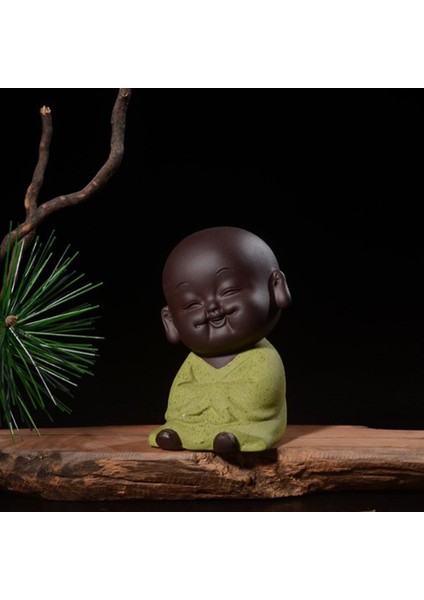 Güzel Mini Monk Buda Heykel Çay Pet, Zen Bahçe Çay Tepsisi Dekorasyon El Sanatları - (Yurt Dışından) fırsatları