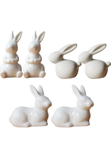 6 Adet Heykelcik Paskalya Heykeli Kitaplık El Sanatları 4.9x9.5cm (Yurt Dışından)