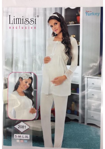 2081 Hamile Lohusa Dantelli Lohusa Pijaması modelleri