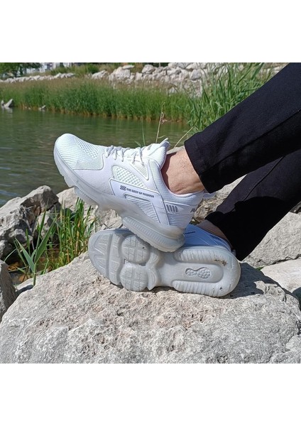 Plarıum 040 Beyaz Memoryfoam Air Tabanlı Spor Ayakkabı