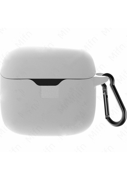 Jbl Tune Flex Kılıf Model Uyumlu Mat Silikon Soft Kancalı Sf7 Beyaz