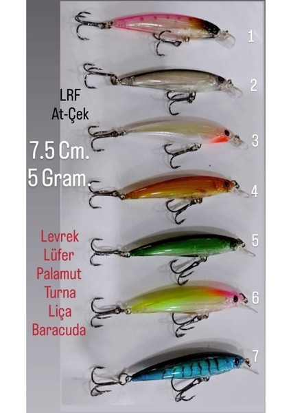 Lrf At-Çek Rapala 7,5 cm 5 gr ( Levrek - Lüfer - Palamut- Turna - Liça - Baracuda )