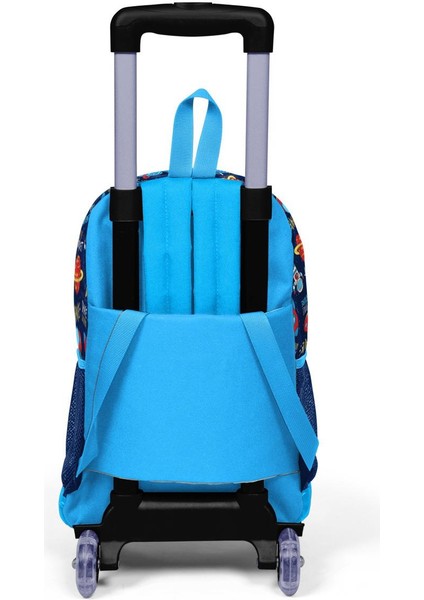 Kids Lacivert Mavi Uzay Desenli Çekçekli 3'lü Çanta Seti SET0123376 indirimleri