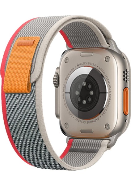 Apple Watch 42-44-45-49MM Krd-27 Trıal Çift Renkli Gri Kordon