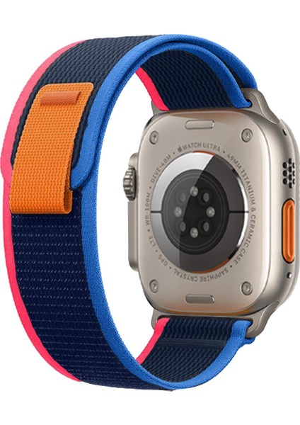 Apple Watch 42-44-45-49MM Krd-27 Trıal Çift Renkli Lacivert Kordon