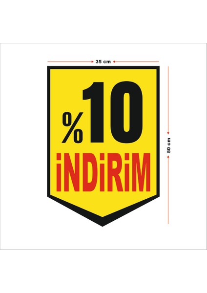 Dönkart % Indirim Levhası 35 x 50 cm 3mm Dekota Üzerine Çift Taraflı Uv Baskı (Model 1)