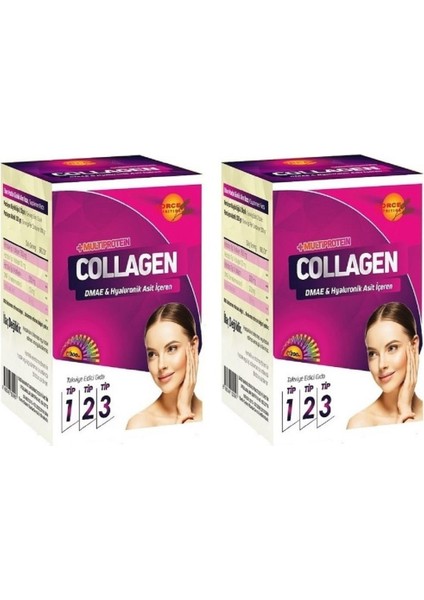 Collagen Powder Tip 1, 2, 3 - Dmae+Hya 300 gr 2 Adet
