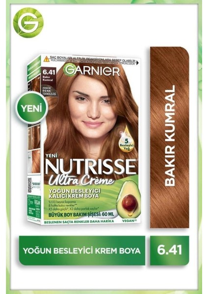 Nutrisse Ultra Krem Saç Boyası 6.41 Bakır Kumral Boyama Seti fiyatları