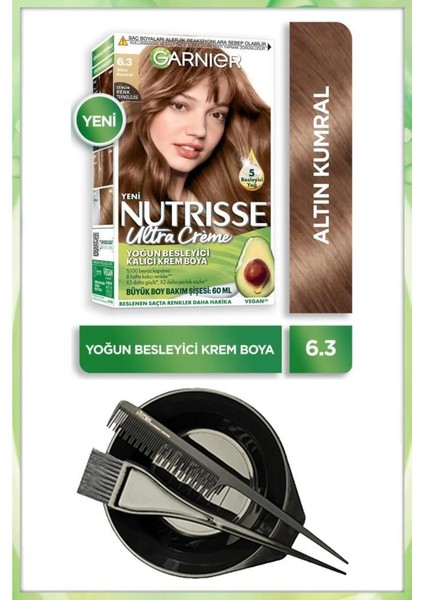 Nutrisse Ultra Krem Saç Boyası 6.3 Altın Kumral Boyama Seti