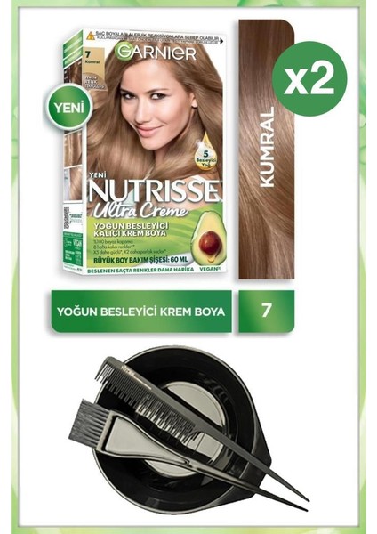 Nutrisse Ultra Krem Saç Boyası 7 Kumral X2-Boyama Seti