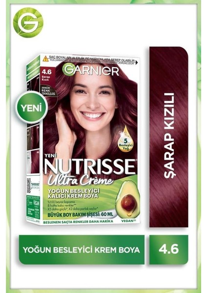 Nutrisse Ultra Krem Saç Boyası 4.6 Şarap Kızılı Boyama Seti fiyatları