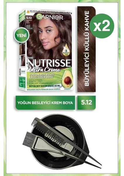 Nutrisse Ultra Krem Saç Boyası 5.12 Büyüleyici Küllü X2 Boyama Seti