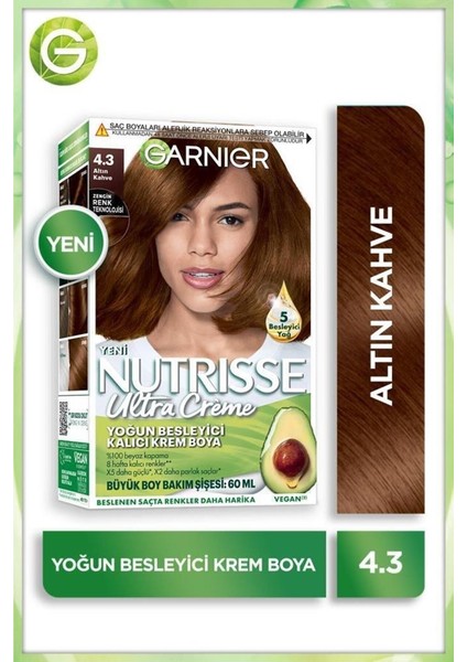 Nutrisse Ultra Krem Saç Boyası 4.3 Altın Kahve X2 Boyama Seti fiyatları