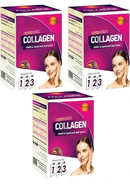 Collagen Powder Tip 1, 2, 3 - Dmae+Hya 300 gr 3 Adet