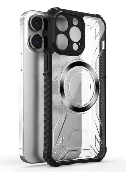 Apple iPhone 14 Pro Max Uyumlu Kılıf Prag Magsafe Özellikli Double Sided Non Slip Pc Tpu Kapak Siyah
