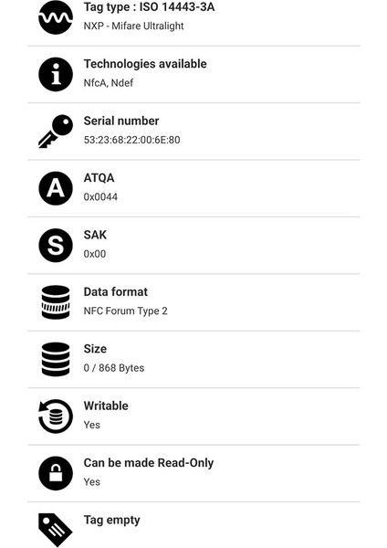 Nfc Etiket NTAG216 - Rfgate NF12214