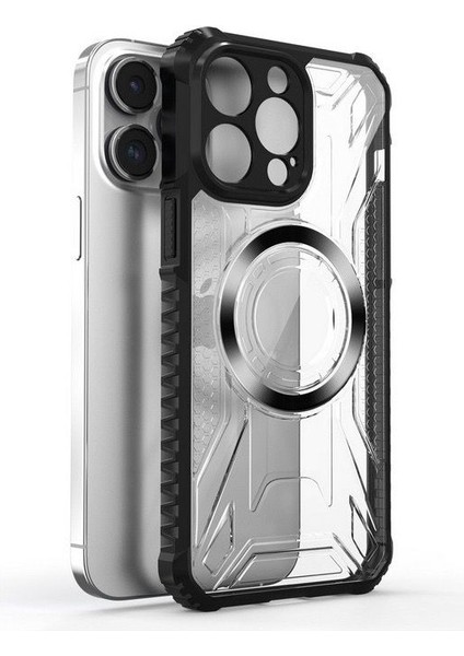 Apple iPhone 14 Pro Max Uyumlu Kılıf Prag Magsafe Özellikli Double Sided Non Slip Pc Tpu Kapak Mavi