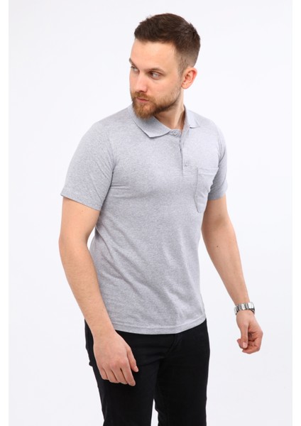 Çamdalı Iş Elbiseleri Polo Yaka Gri Kısa Kollu Süprem Iş Tişörtü - Polo Yaka T-Shirt