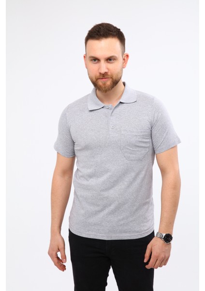 Çamdalı Iş Elbiseleri Polo Yaka Gri Kısa Kollu Süprem Iş Tişörtü - Polo Yaka T-Shirt