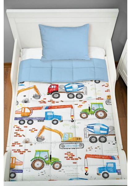 Bebek Yorgan Seti (95X145 Cm) - Iconic Serisi - Renkli Iş Makinaları fiyatları