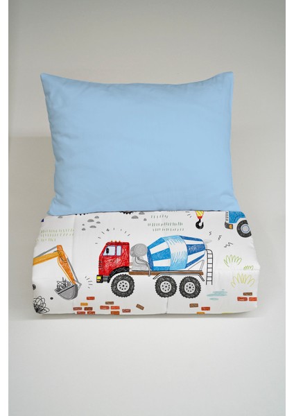 Bebek Yorgan Seti (95X145 Cm) - Iconic Serisi - Renkli Iş Makinaları modelleri