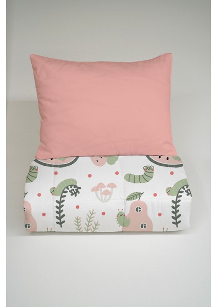 Montessori Yorgan Seti (95X195 Cm) - Iconic Serisi - Sevimli Bahçe Kurtçuğu modelleri