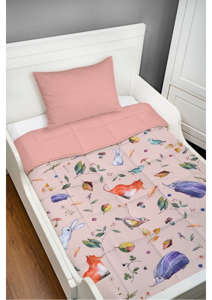 Montessori Yorgan Seti (95X195 Cm) - Iconic Serisi - Sürrealist Bahçe