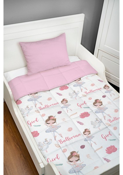 Baskılı Yorgan Seti (100x150 Cm) - Iconic Serisi - Beyaz Tütülü Balerin