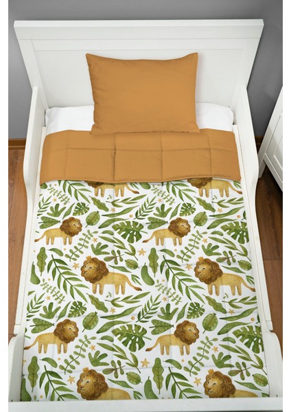 Montessori Yorgan Seti (95X195 Cm) - Iconic Serisi - Yıldızların Altındaki Aslan fiyatları