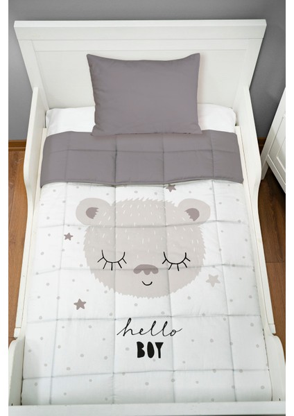 Baskılı Yorgan Seti (100x150 Cm) - Iconic Serisi - Kahverengi Kulaklı Ayıcık fiyatları