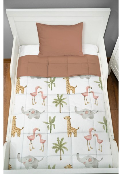 Bebek Yorgan Seti (95X145 Cm) - Iconic Serisi - Pembe Safari Hayvanlar fiyatları