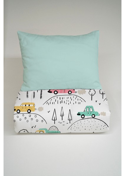 Montessori Yorgan Seti (95X195 Cm) - Iconic Serisi - Arabalar modelleri