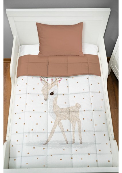 Montessori Yorgan Seti (95X195 Cm) - Iconic Serisi - Çiçek Boynuzlu Bambi fiyatları