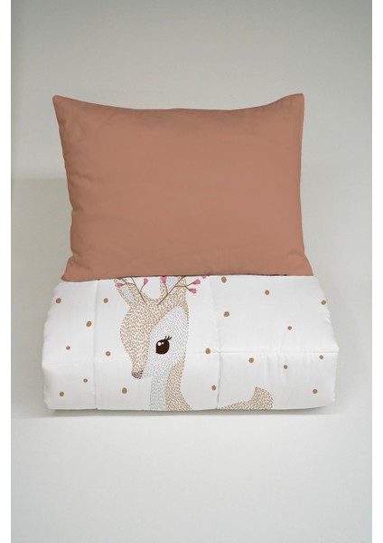 Montessori Yorgan Seti (95X195 Cm) - Iconic Serisi - Çiçek Boynuzlu Bambi modelleri