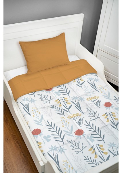 Montessori Yorgan Seti (95X195 Cm) - Iconic Serisi - Dinozor Alfabesi