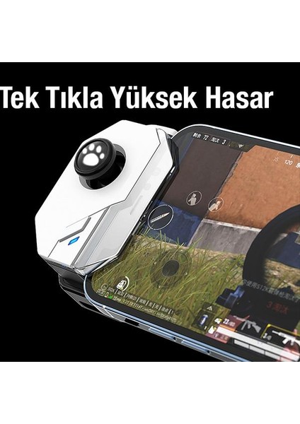 Polham 150MAH Şarjlı Bluetooth Bağlantılı Android, Ios Uym Oyuncu Kontrol Joystick ve Tetik Konsolu