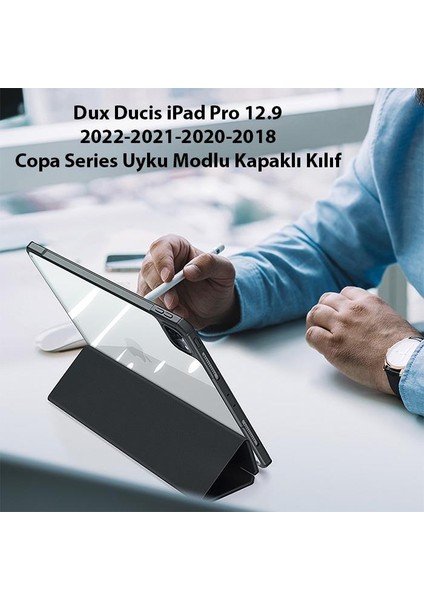 Polham Ultra Ince Apple Ipad 12,9 Inch Uyumlu Uyku Modlu Kapaklı Kılıf, Standlı Mıknatıslı Kapak