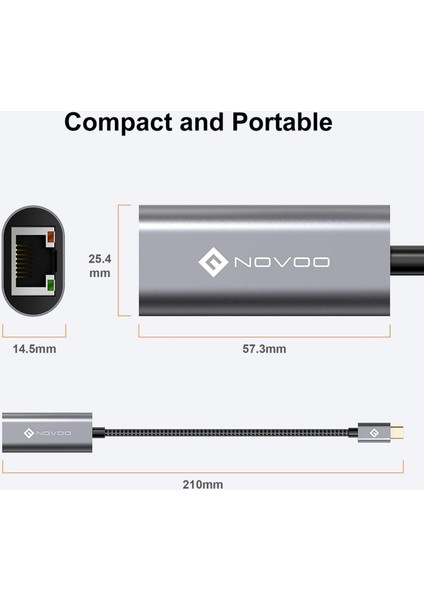 Type-C To RJ45 Gigabit 1000MBPS Ethernet Dönüştürücü Adaptör