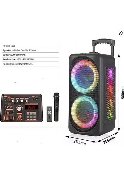 Speaker Karaoke Mikrofonlu NDR-X828 Bluetooth Hoparlör