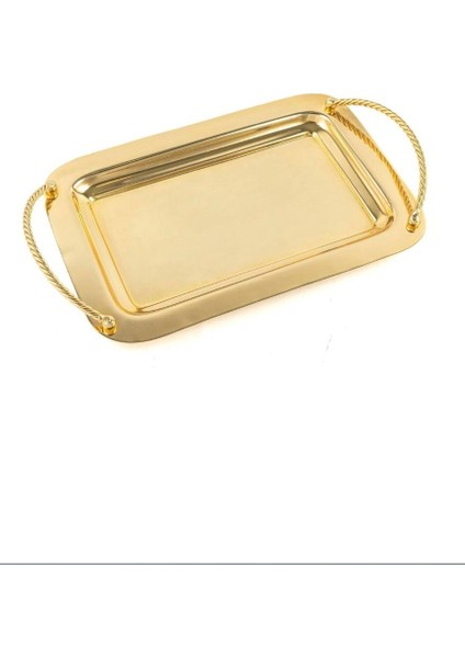 Gold Metal Tepsi 35x21x2cm