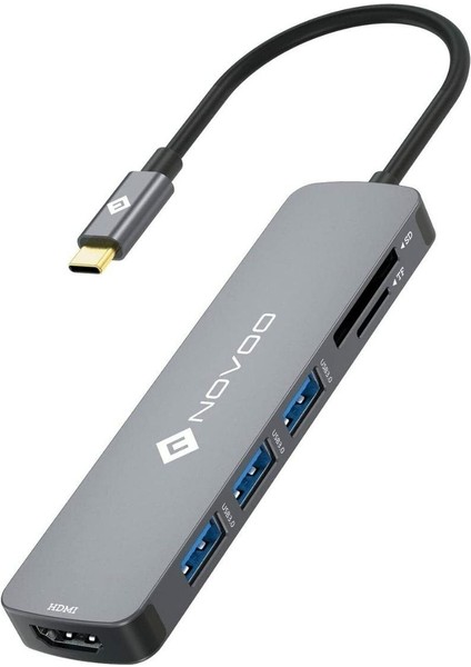 Type-C To 3*usb-A 3.1 4K HDMI Tf Sd Kart Okuyucu Dönüştürücü Adaptör