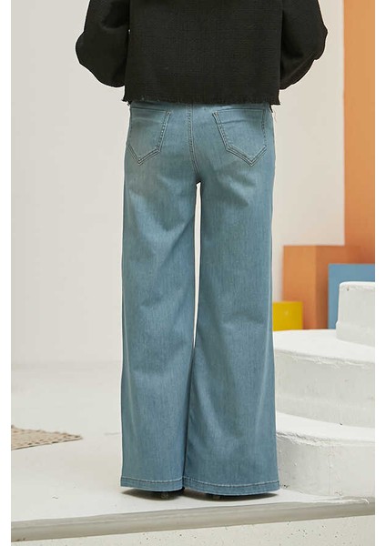 1152-BOL Paça Pantolon Mavi modelleri